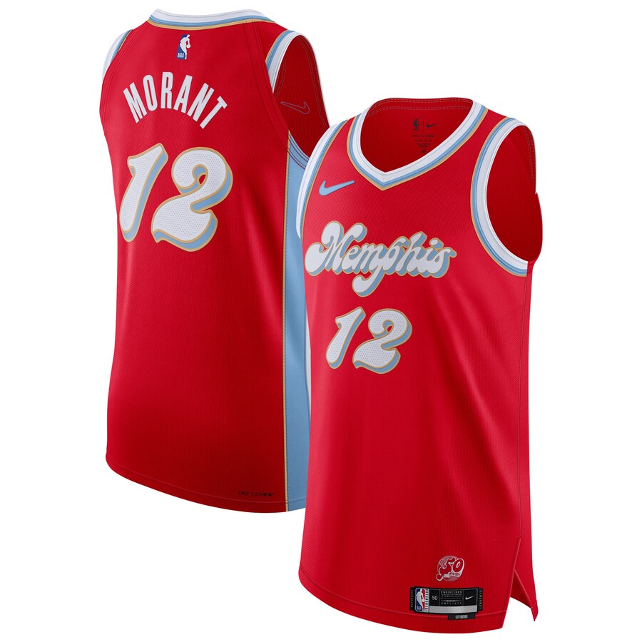 Men's Memphis Grizzlies Ja Morant Nike Red 2024/25 Authentic Player Jersey - City Edition - Puhuasuan