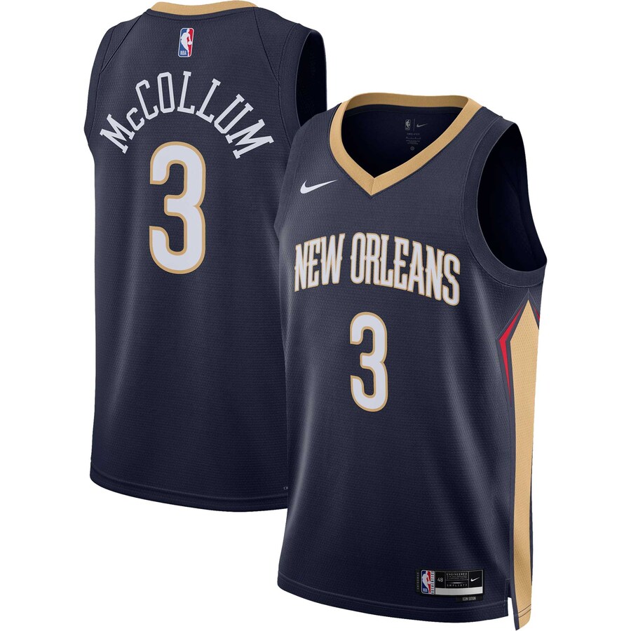 Unisex New Orleans Pelicans C.J. McCollum Nike Navy Swingman Jersey - Icon Edition - Puhuasuan