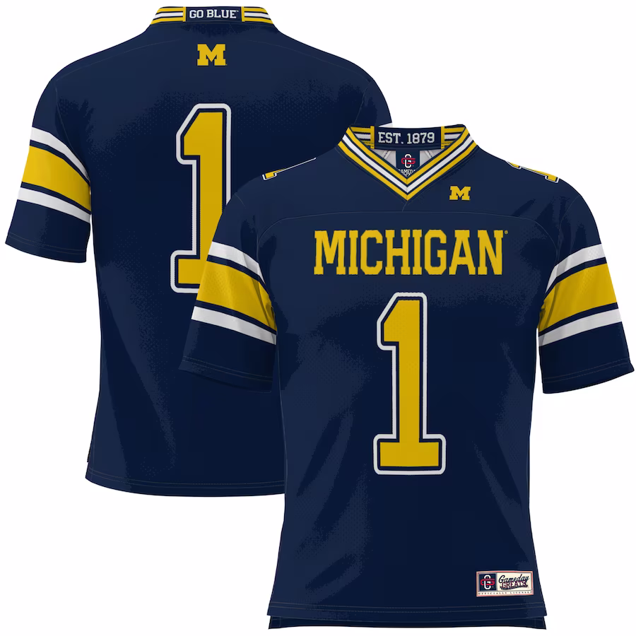 #1 Michigan Wolverines GameDay Greats Youth Football Jersey - Navy - Puhuasuan