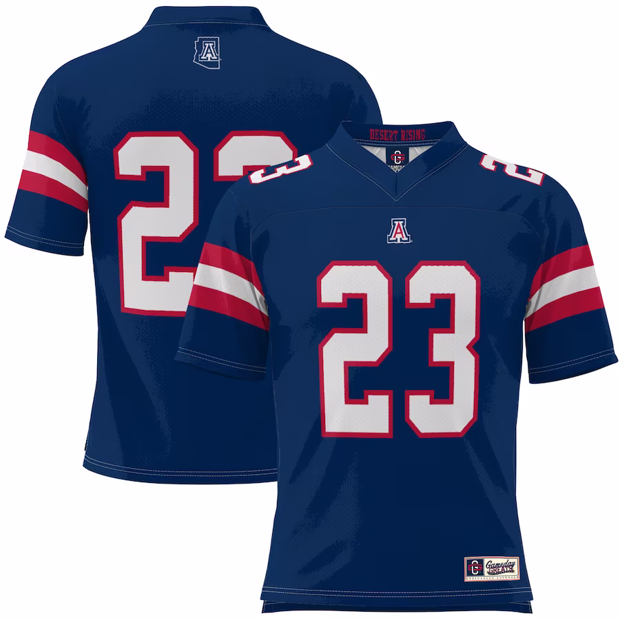 #23 Arizona Wildcats GameDay Greats Youth Desert Rising Football Jersey - Navy - Puhuasuan