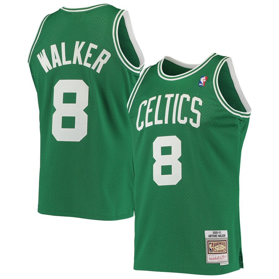 Men's Boston Celtics Antoine Walker Mitchell & Ness Kelly Green 2001/02 Hardwood Classics Swingman Jersey - Puhuasuan