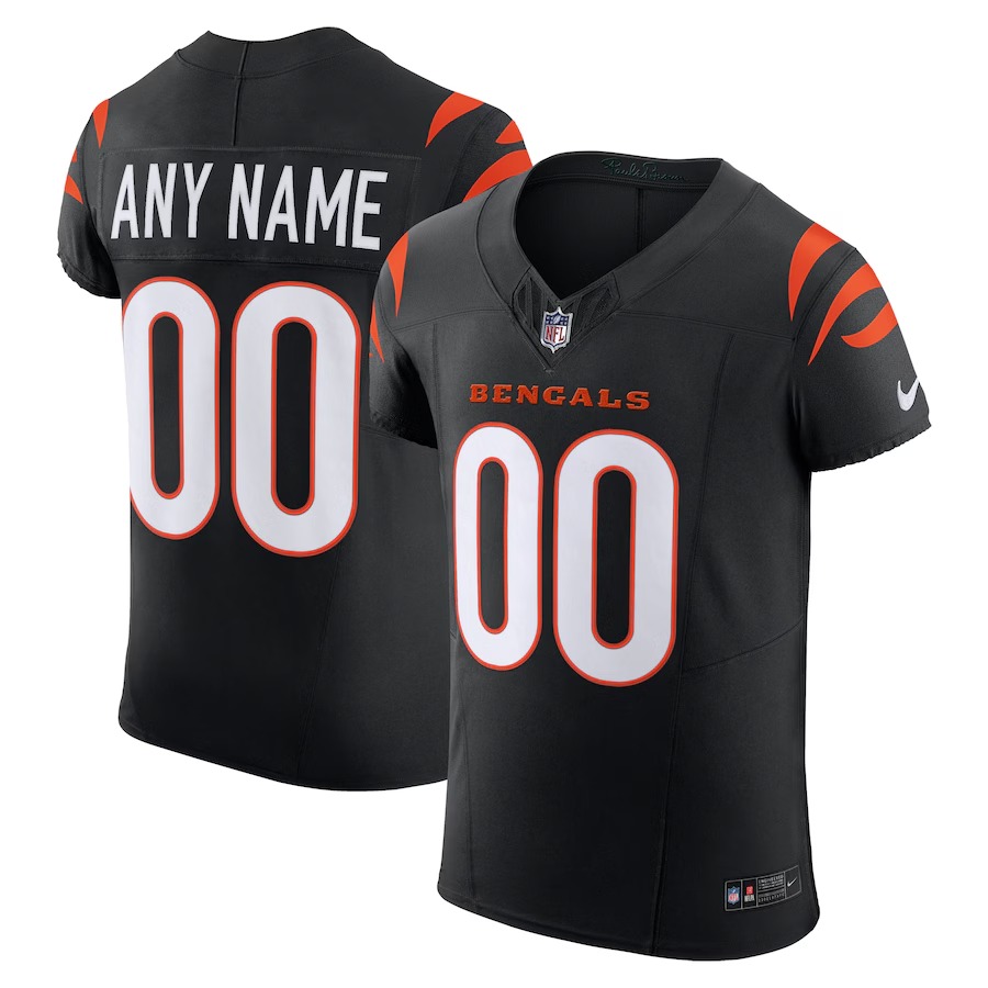 Men's Cincinnati Bengals Nike Black Team Vapor F.U.S.E. Elite Custom Jersey - Puhuasuan