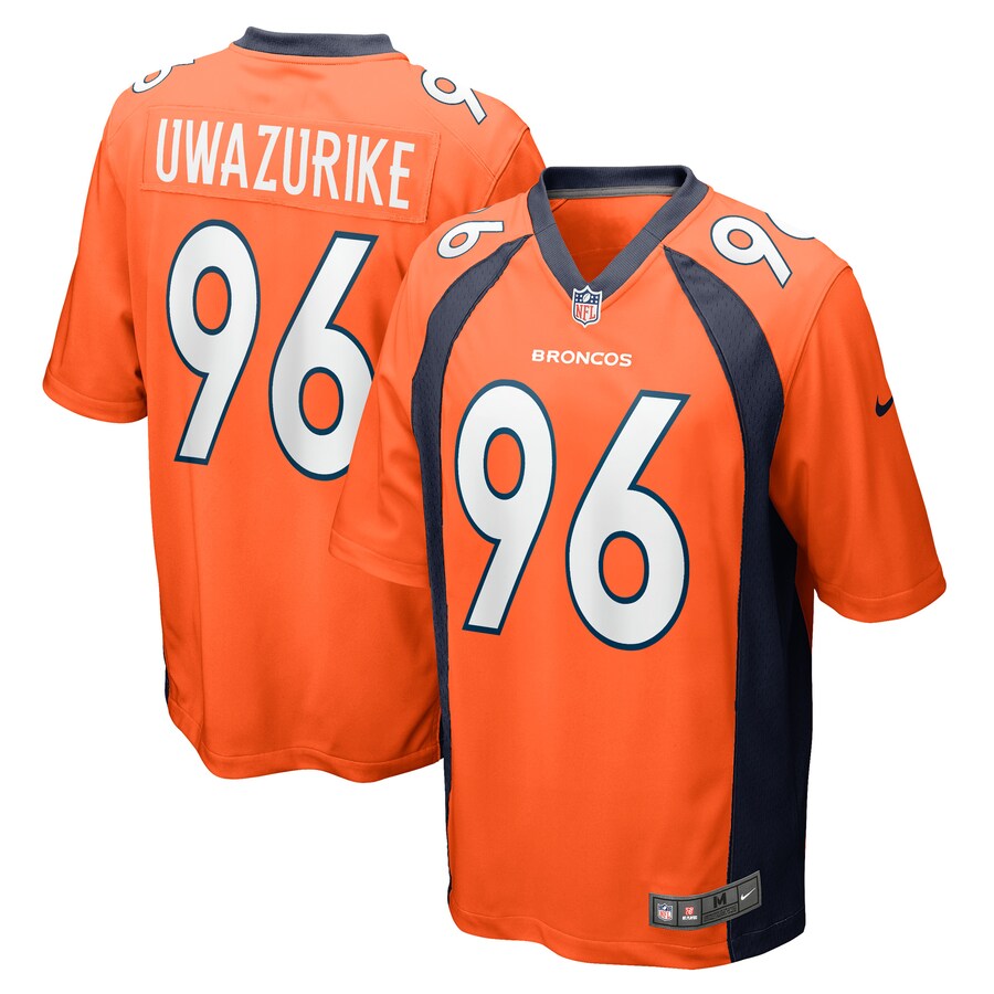 Men's Denver Broncos Eyioma Uwazurike Nike Orange Game Player Jersey - Puhuasuan