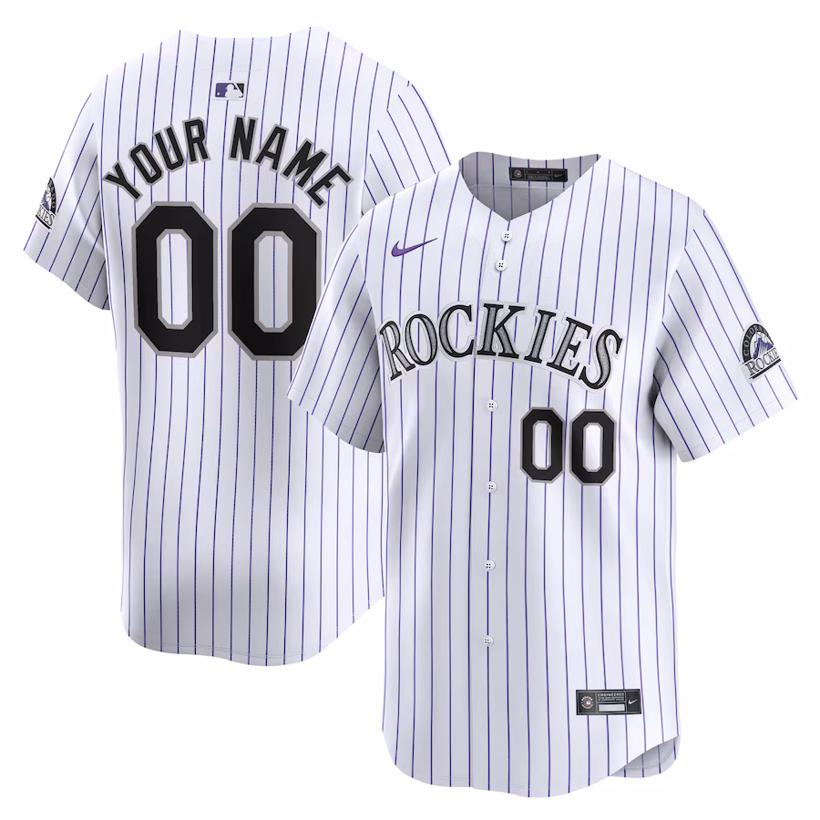 Youth Colorado Rockies Nike White Home Limited Custom Jersey - Puhuasuan
