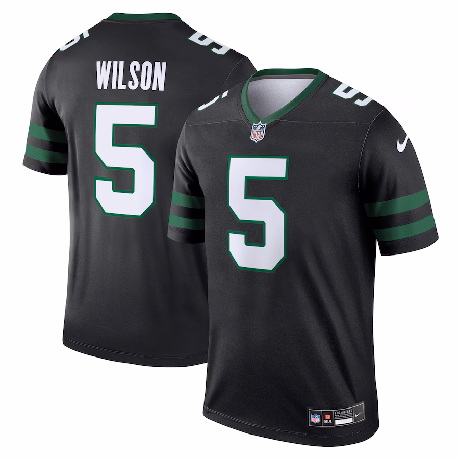 Men's New York Jets Garrett Wilson Nike Black Alternate Legend Player Performance Top - Puhuasuan
