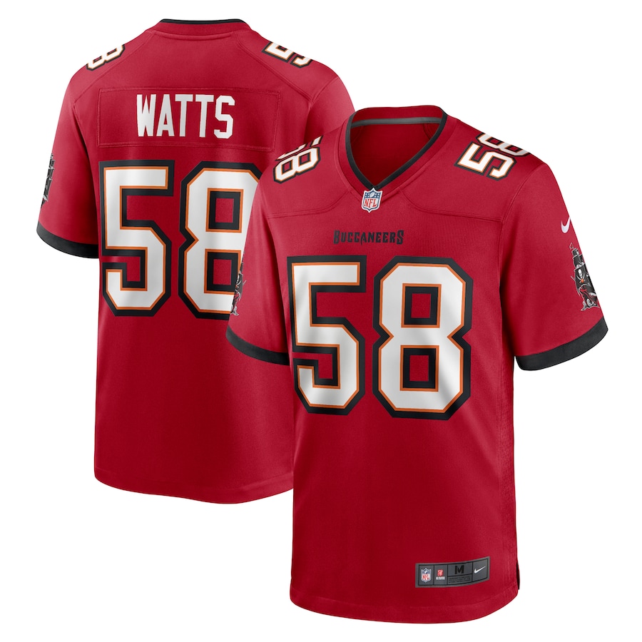 Men's Tampa Bay Buccaneers Markees Watts Nike  Red  Game Jersey - Puhuasuan