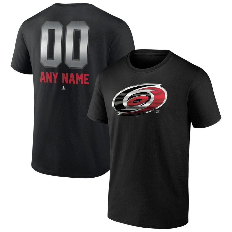 Men's Carolina Hurricanes Black Personalized Midnight Mascot Logo T-Shirt - Puhuasuan