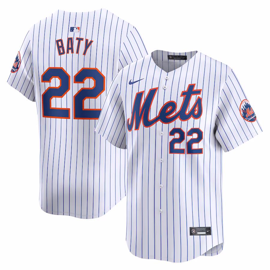 Men's New York Mets Brett Baty Nike White Home Limited Player Jersey - Puhuasuan
