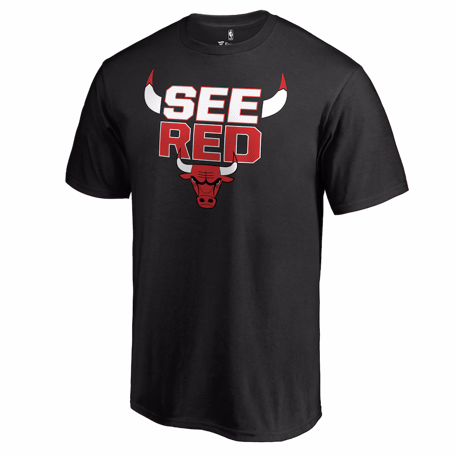 Men's Chicago Bulls Black Hometown Collection See Red T-Shirt - Puhuasuan