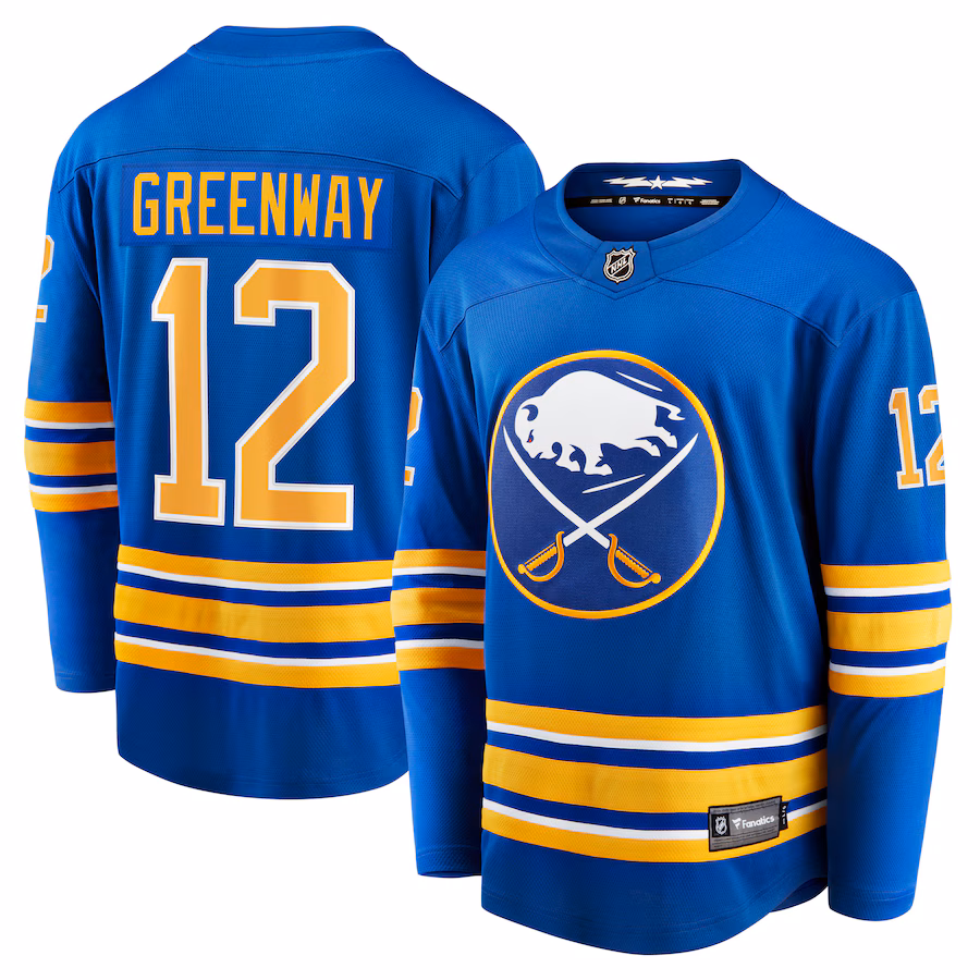 Men's Buffalo Sabres Jordan Greenway Fanatics Royal Home Breakaway Jersey - Puhuasuan