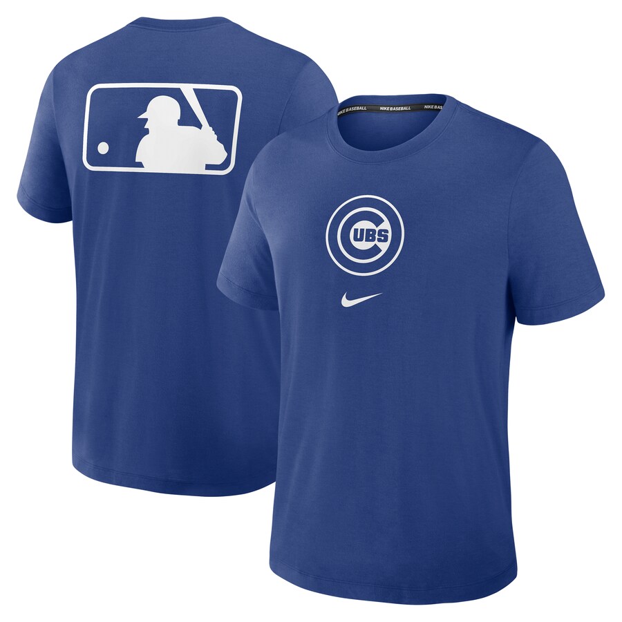 Men's Chicago Cubs Nike Royal Authentic Collection Early Work Tri-Blend Performance T-Shirt - Puhuasuan