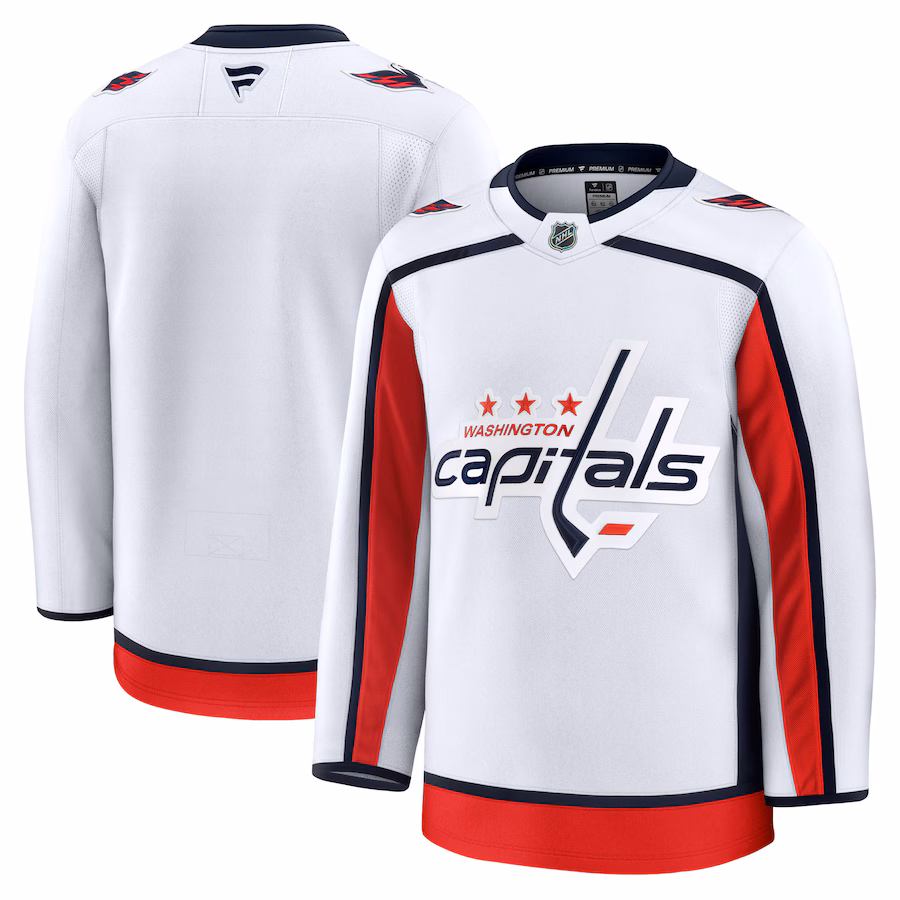 Men's Washington Capitals Fanatics White Away Premium Jersey - Puhuasuan