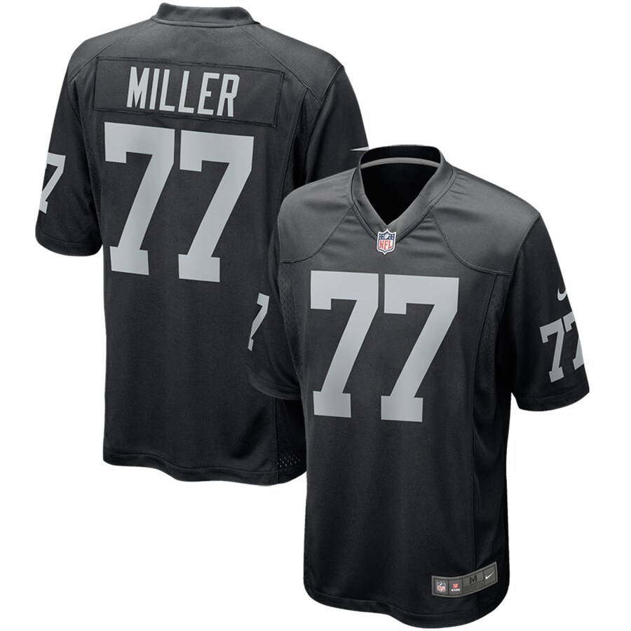 Men's Las Vegas Raiders Kolton Miller Nike Black Game Player Jersey - Puhuasuan