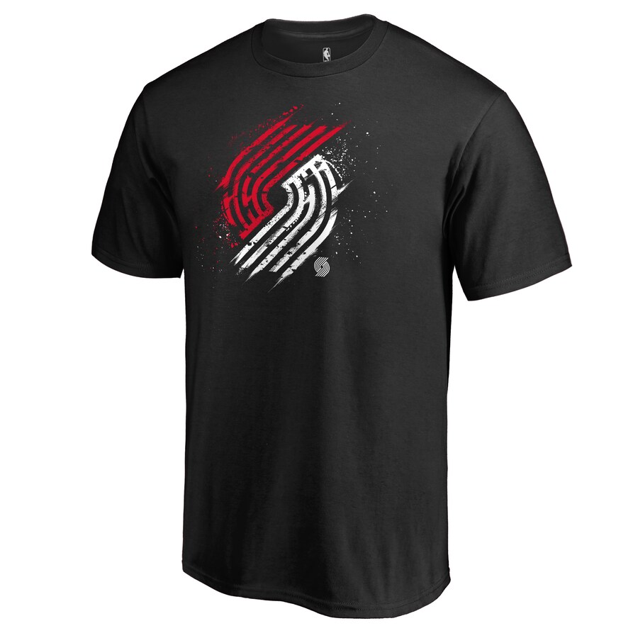 Men's Portland Trail Blazers Black Splatter Logo T-Shirt - Puhuasuan