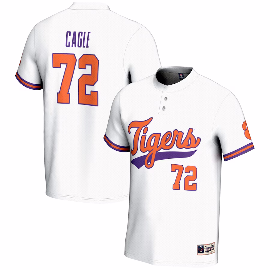 Valerie Cagle Clemson Tigers GameDay Greats Youth NIL Lightweight Softball Fashion Jersey - White - Puhuasuan
