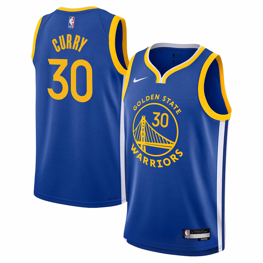 Youth Golden State Warriors Stephen Curry Nike Royal Swingman Jersey - Icon Edition - Puhuasuan