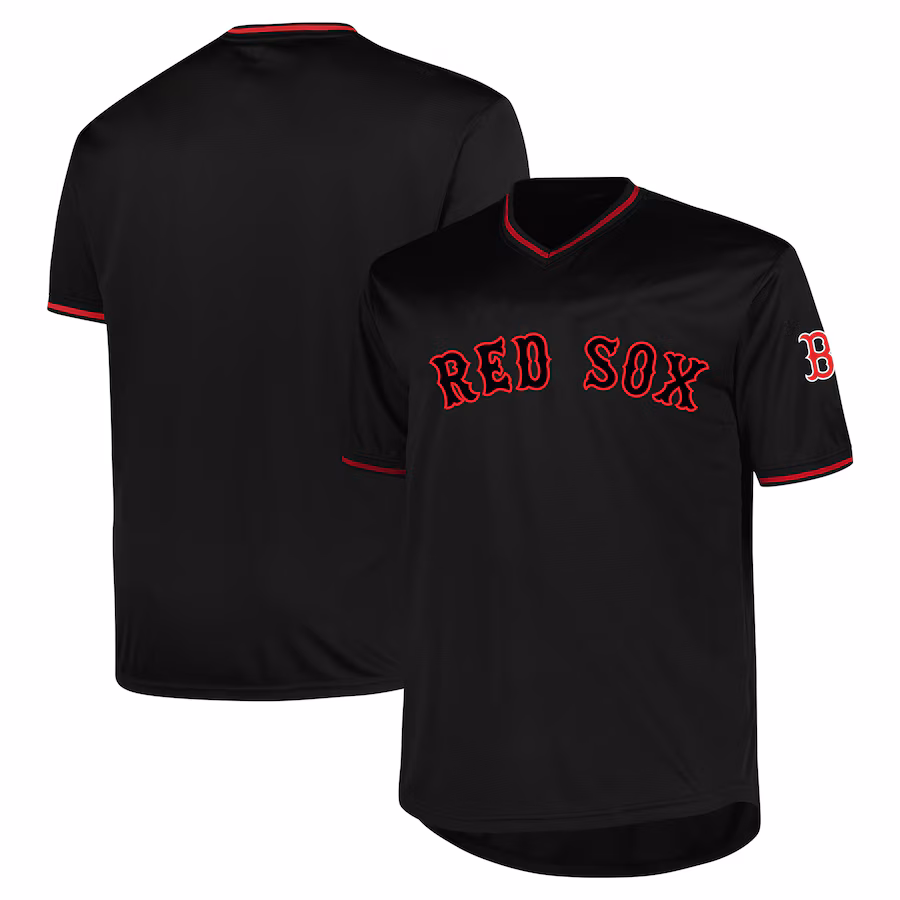 Men's Boston Red Sox Profile Black Big & Tall Pop Fashion Jersey - Puhuasuan
