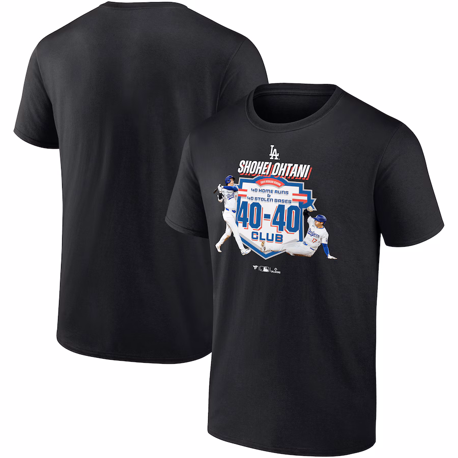 Men's Los Angeles Dodgers Shohei Ohtani Black 40/40 Club T-Shirt - Puhuasuan
