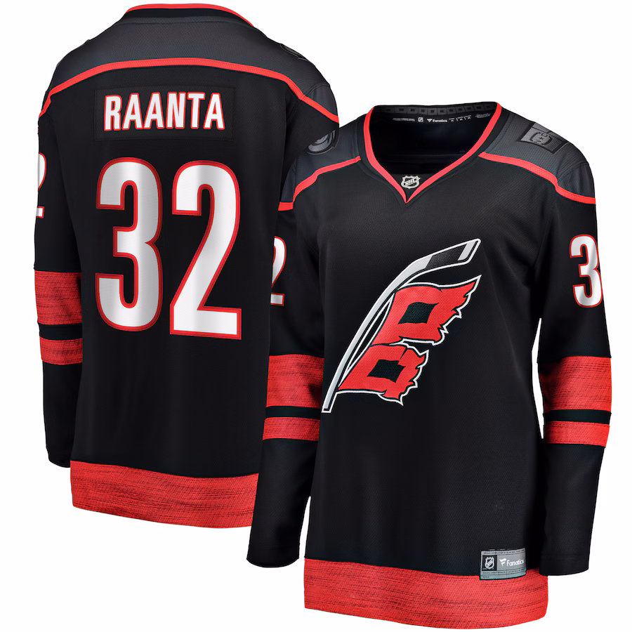 Women's Carolina Hurricanes Antti Raanta Fanatics Black Home Breakaway Player Jersey - Puhuasuan