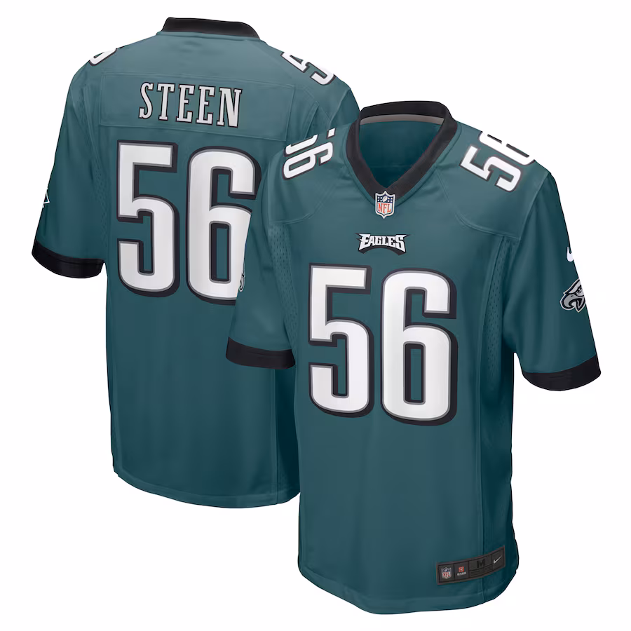 Men's Philadelphia Eagles Tyler Steen Nike Midnight Green Team Game Jersey - Puhuasuan