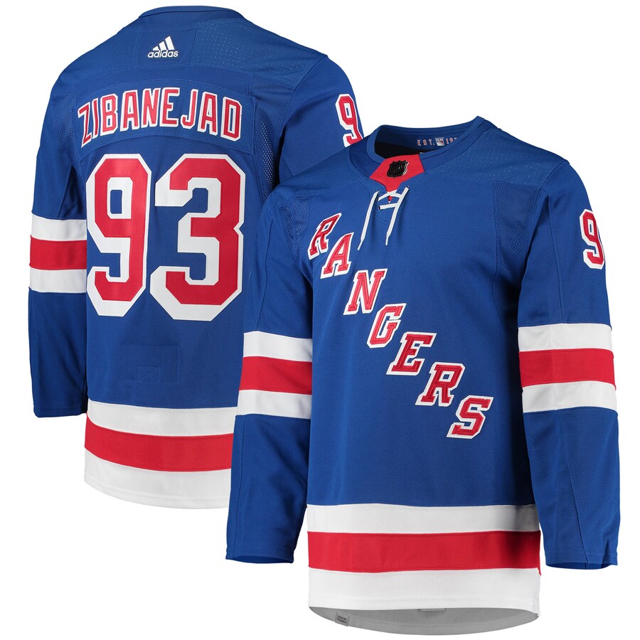 Men's New York Rangers Mika Zibanejad adidas Blue Home Primegreen Authentic Pro Player Jersey - Puhuasuan