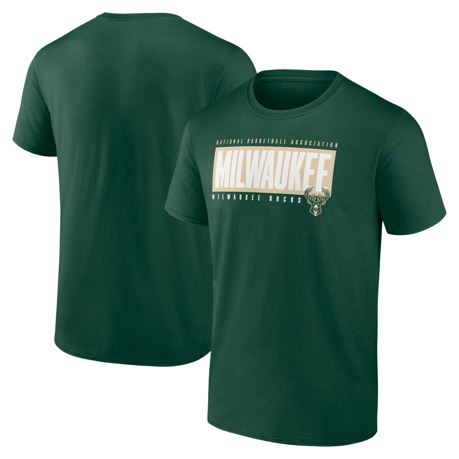 Men's Milwaukee Bucks Fanatics Hunter Green Box Out T-Shirt - Puhuasuan