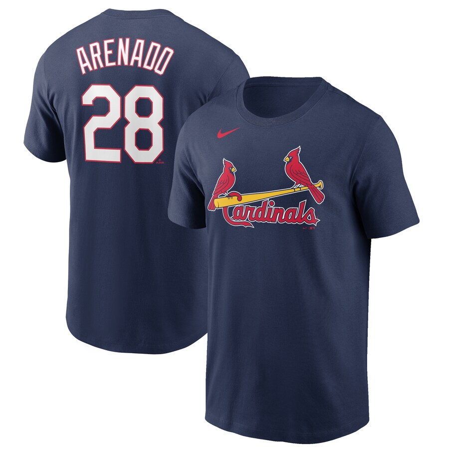 Men's St. Louis Cardinals Nolan Arenado Nike Navy Name & Number T-Shirt - Puhuasuan