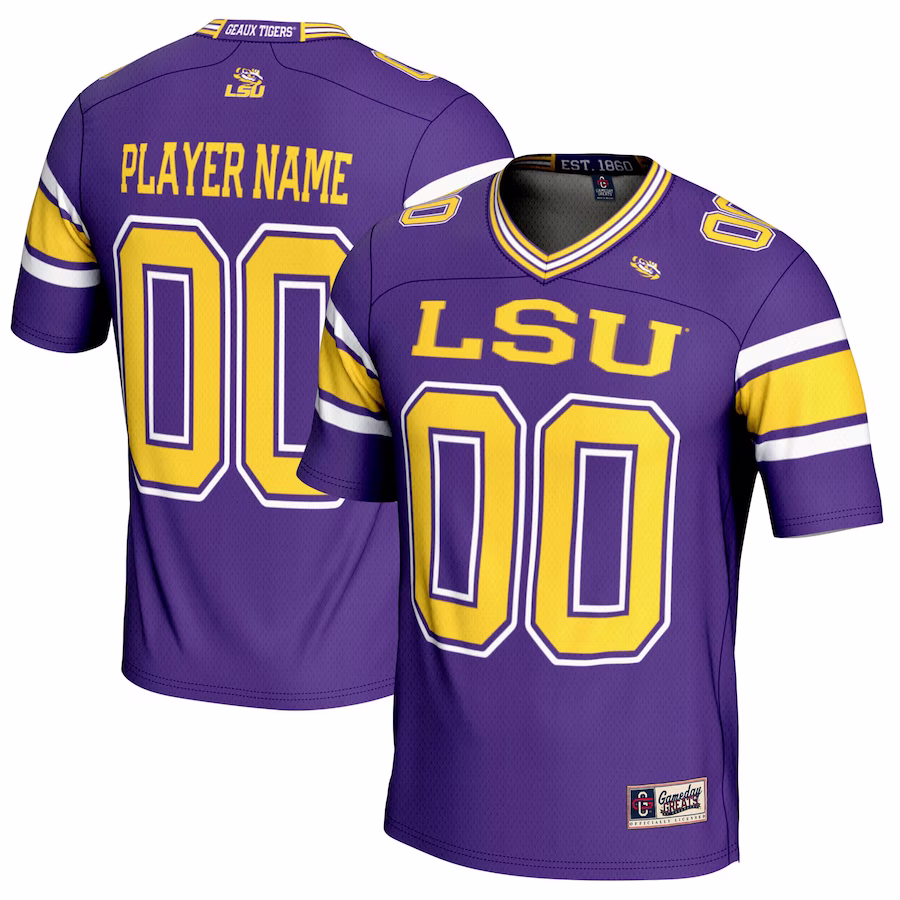 LSU Tigers GameDay Greats NIL Pick-A-Player Football Jersey - Purple - Puhuasuan