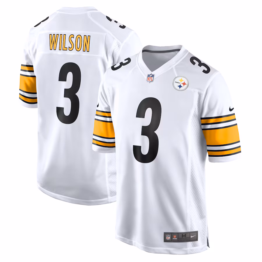 Men's Pittsburgh Steelers Russell Wilson Nike  White White Game Jersey - Puhuasuan