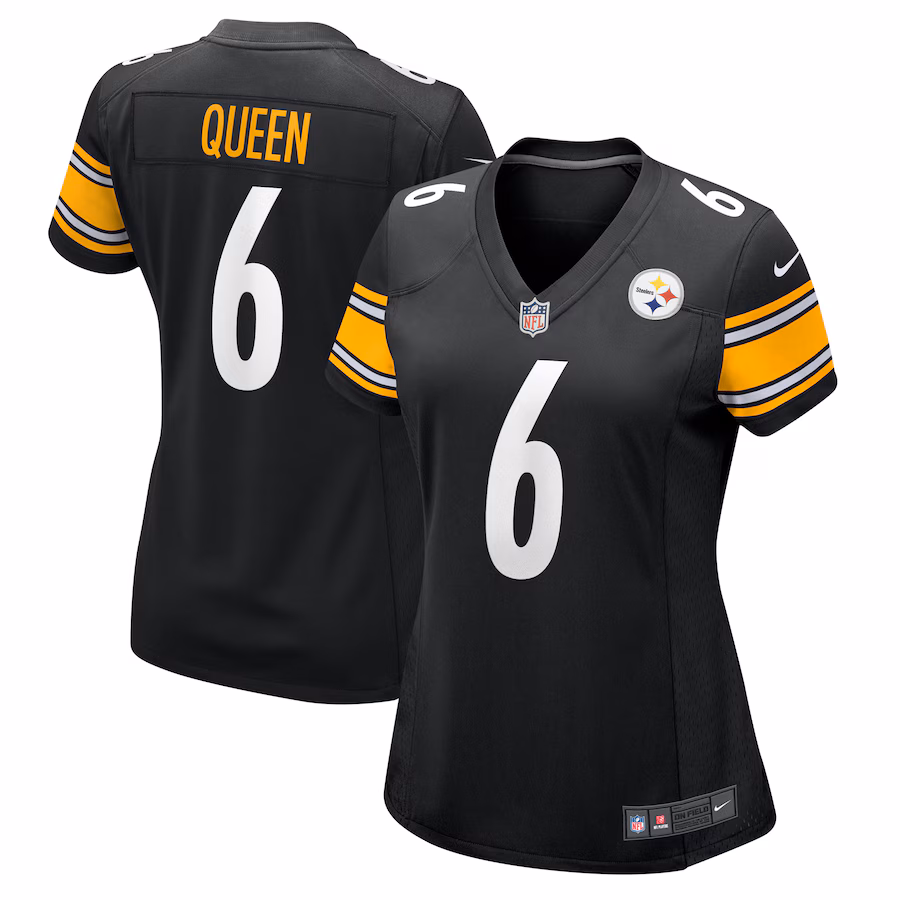 Women's Pittsburgh Steelers Patrick Queen Nike Black Game Jersey - Puhuasuan