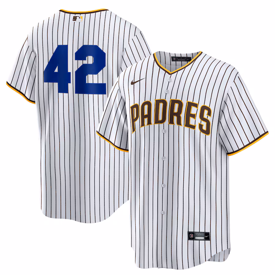 Men's San Diego Padres Nike White Home 2025 Jackie Robinson Day Replica Jersey - Puhuasuan