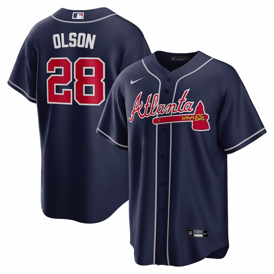 Men's Atlanta Braves Matt Olson Nike Navy Alternate Replica Player Jersey - Puhuasuan