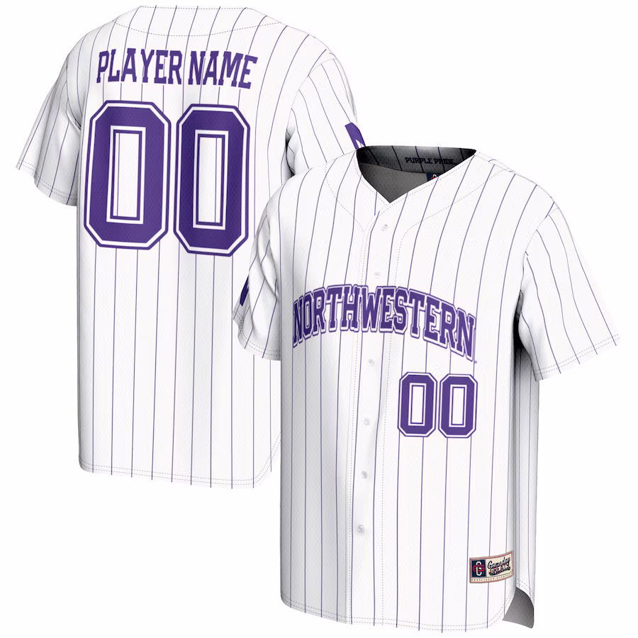 Northwestern Wildcats GameDay Greats NIL Pick-A-Player Lightweight Baseball Jersey - White - Puhuasuan