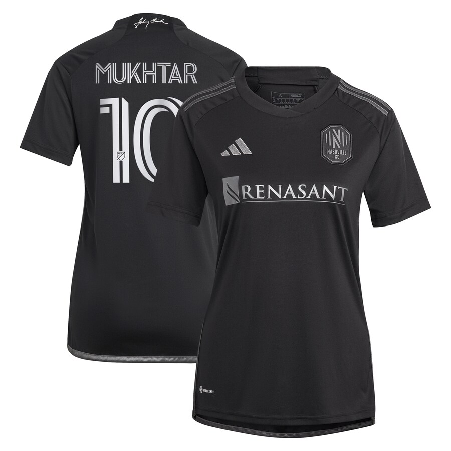 Women's Nashville SC Hany Mukhtar adidas Black 2023 Man In Black Kit Replica Player Jersey - Puhuasuan
