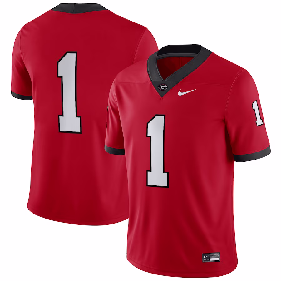 Georgia Bulldogs Nike #1 Home Game Jersey - Red - Puhuasuan