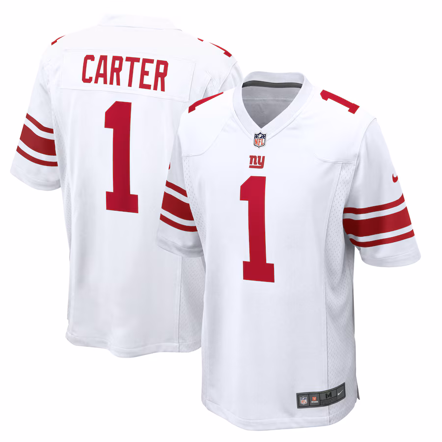 Men's New York Giants Abdul Carter Nike White First Round Pick Game Jersey - Puhuasuan