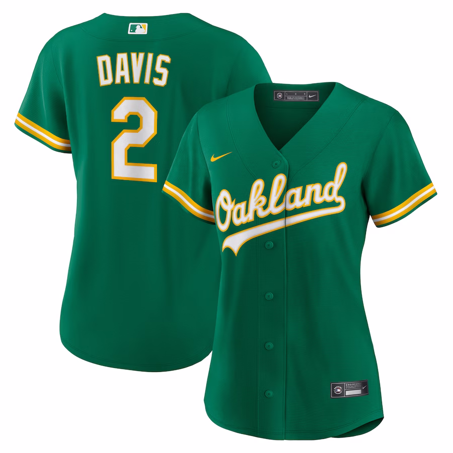 Women's Oakland Athletics Khris Davis Nike Green Alternate Replica Player Jersey - Puhuasuan