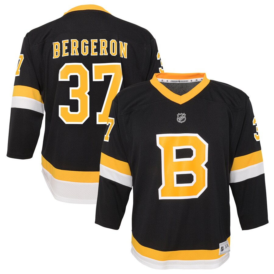 Youth Boston Bruins Patrice Bergeron Black Alternate Replica Player Jersey - Puhuasuan