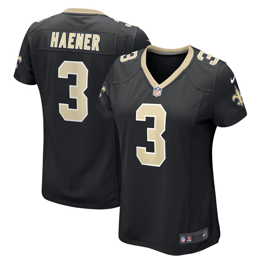 Women's New Orleans Saints Jake Haener Nike  Black Team Game Jersey - Puhuasuan