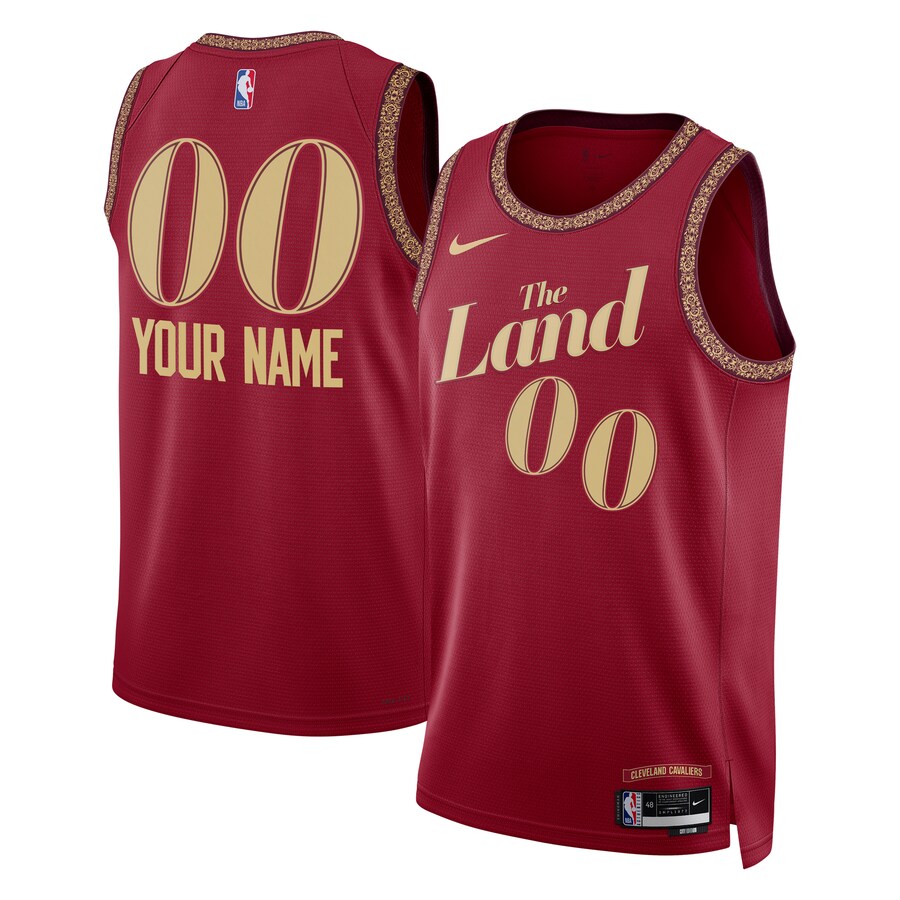 Unisex Cleveland Cavaliers  Nike Wine 2023/24 Custom Swingman Jersey - City Edition - Puhuasuan