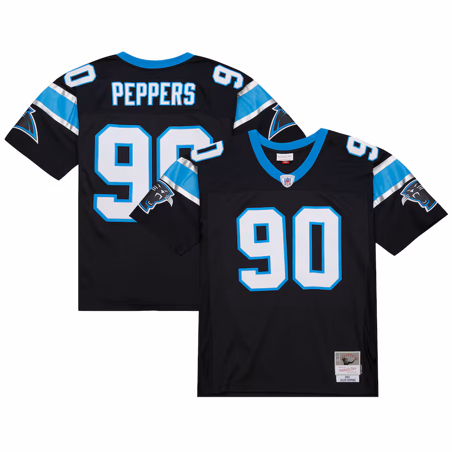 Men's Carolina Panthers Julius Peppers Mitchell & Ness Black  Legacy Replica Jersey - Puhuasuan