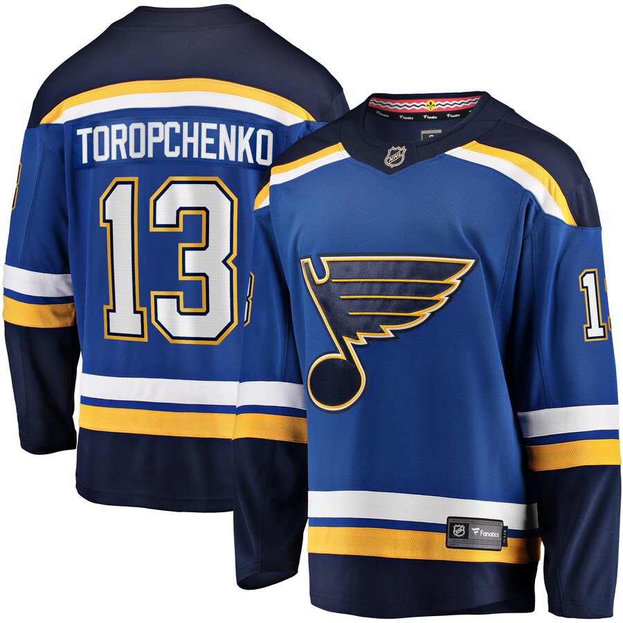 Men's St. Louis Blues Alexey Toropchenko Fanatics Branded Blue Home Breakaway Jersey - Puhuasuan