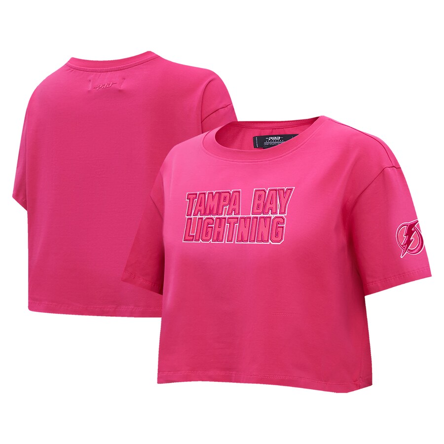 Women's Tampa Bay Lightning Pro Standard Triple Pink Cropped Boxy T-Shirt - Puhuasuan