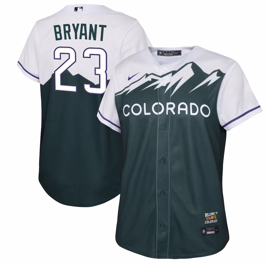 Youth Colorado Rockies Kris Bryant Nike Green City Connect Replica Player Jersey - Puhuasuan