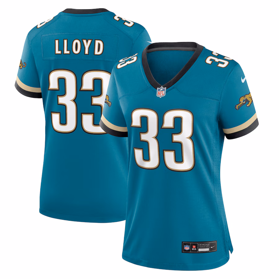 Women's Jacksonville Jaguars Devin Lloyd Nike Teal Prowler Throwback Game Jersey - Puhuasuan