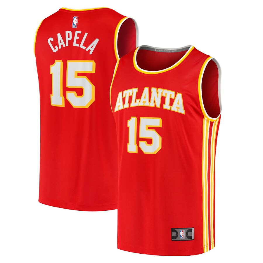 Men's Atlanta Hawks Clint Capela Fanatics Red 2021/22 Fast Break Replica Jersey - Icon Edition - Puhuasuan