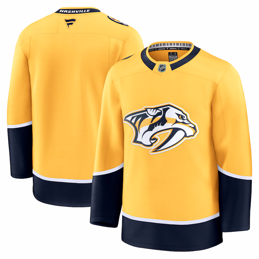 Men's Nashville Predators Fanatics Yellow Home Premium Jersey - Puhuasuan