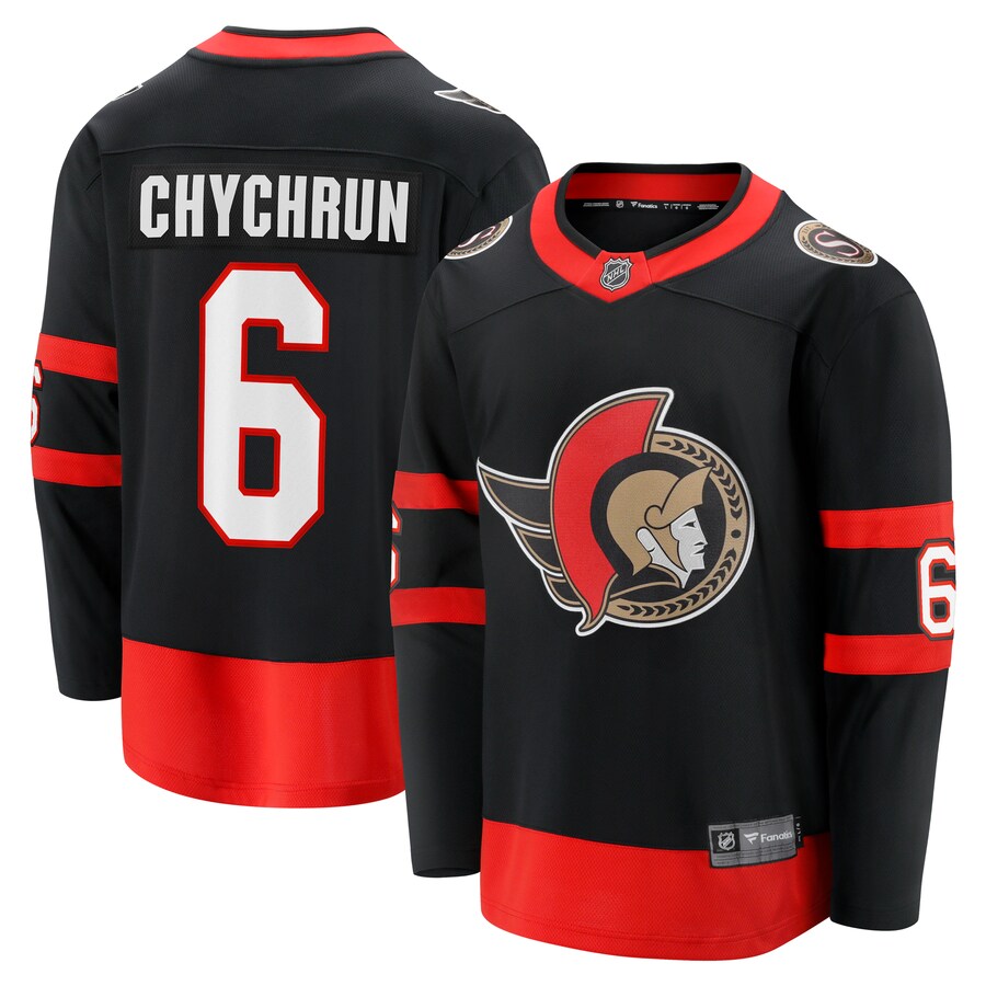 Men's Ottawa Senators Jakob Chychrun Fanatics Branded Black Home Breakaway Jersey - Puhuasuan