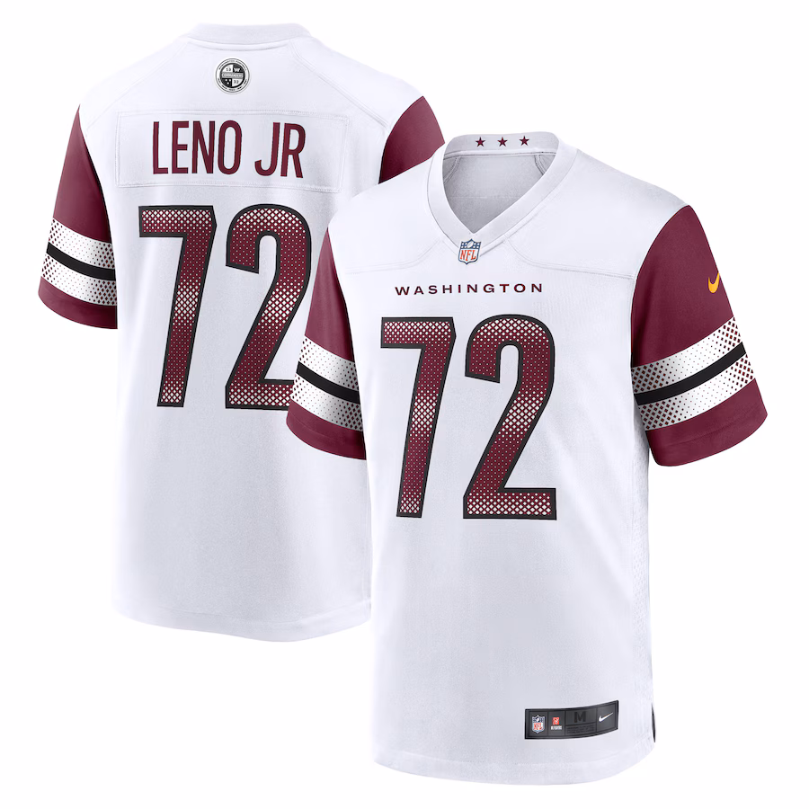Men's Washington Commanders Charles Leno Jr. Nike White Away Game Player Jersey - Puhuasuan