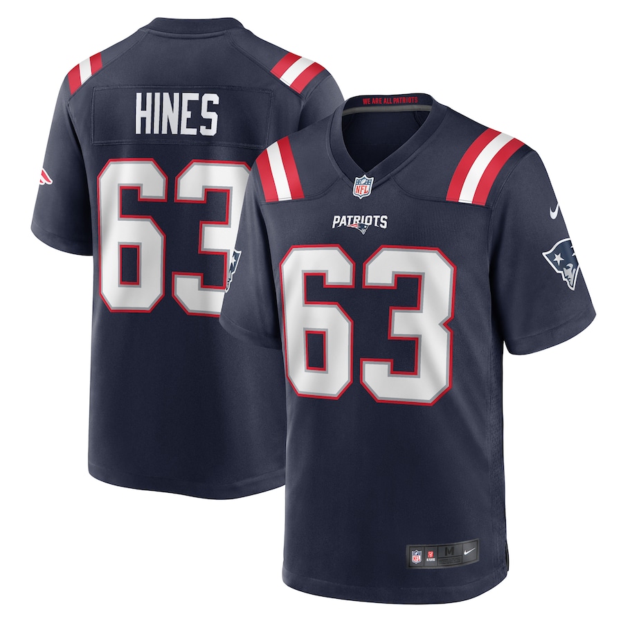 Men's New England Patriots Chasen Hines Nike Navy Game Player Jersey - Puhuasuan